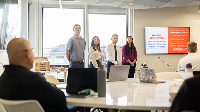 Gerry Matos and his students working inside the new Design Thinking Studio