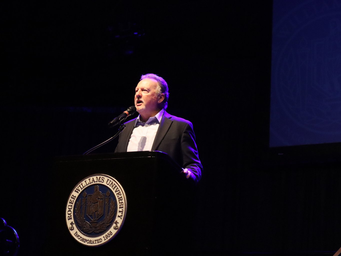 Vice President for Student Life John King begins the Student Achievement Awards ceremony.