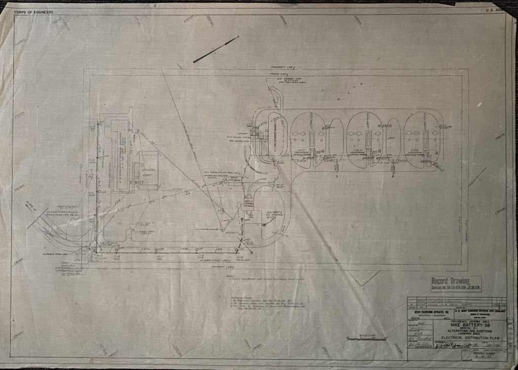 Drawing of Nike Battery 38, Electrical Distribution Plan