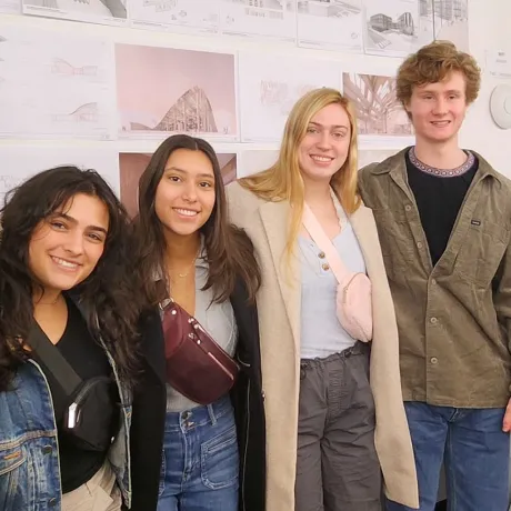 Students gathering while study abroad