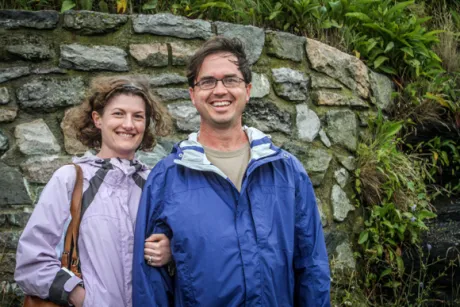 Professor and his wife pose together