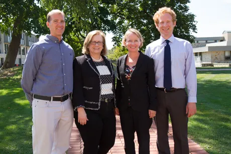 From left to right: Professor of Biology Brian Wysor, Center for Student Academic Success Associate Director Karen Bilotti, Science Center Coordinator Tracey McDonnell Wysor, and Associate Professor of Engineering William J. Palm.