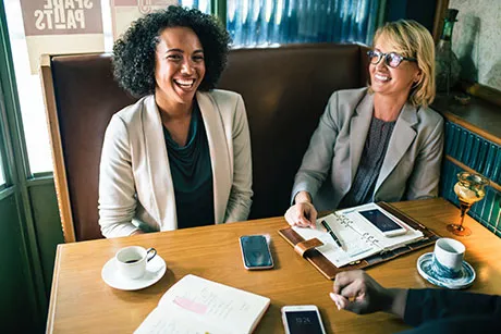 Women in conversation.