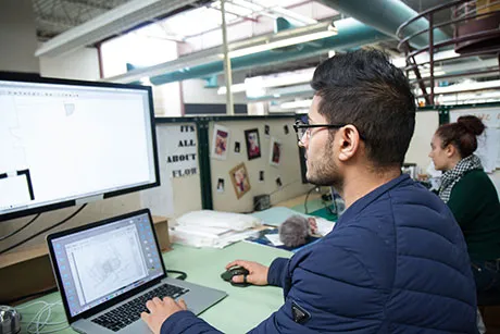 Students at a computer