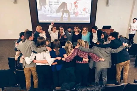 NSAC Students huddling