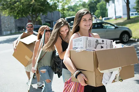 Olivia Flint moving in at RWU last year.
