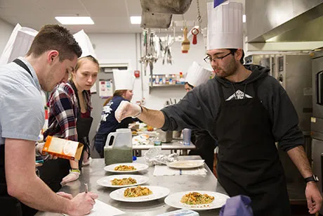 Students compete in Iron Chef Challenge for the Stay Break course.