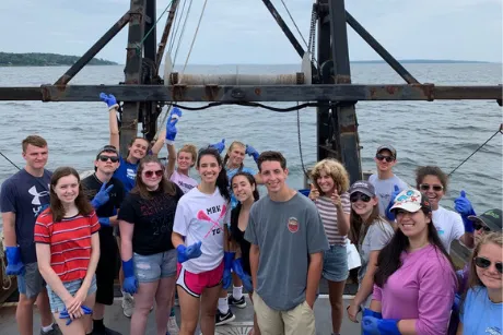 Students on boat.