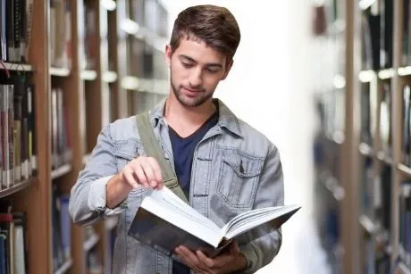 Student in Library