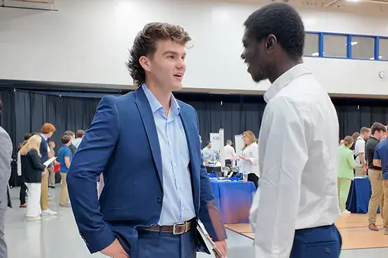 Students at a career fair
