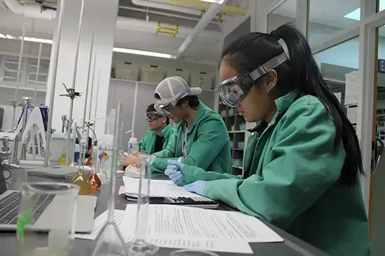 Students research in chemistry lab