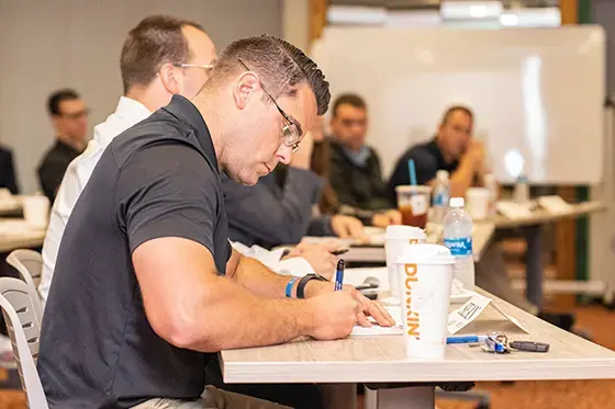 People in a professional training program