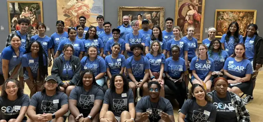 Students visit an art museum