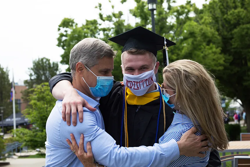 image of RWU grads on Commencement Day 2021