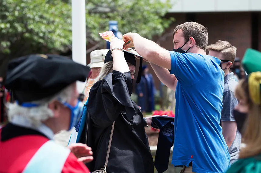 image of RWU grads on Commencement Day 2021