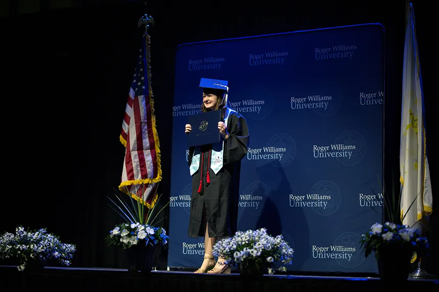 image of RWU grads on Commencement Day 2021