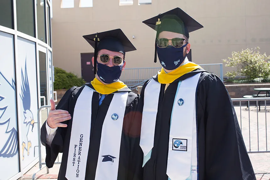 image of members of the Class of 2020 at RWU today for their Commencement Celebration and first-year Reunion