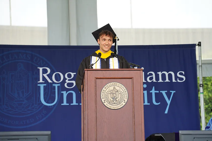 Student undergraduate speaker Jordan Peck ’22 