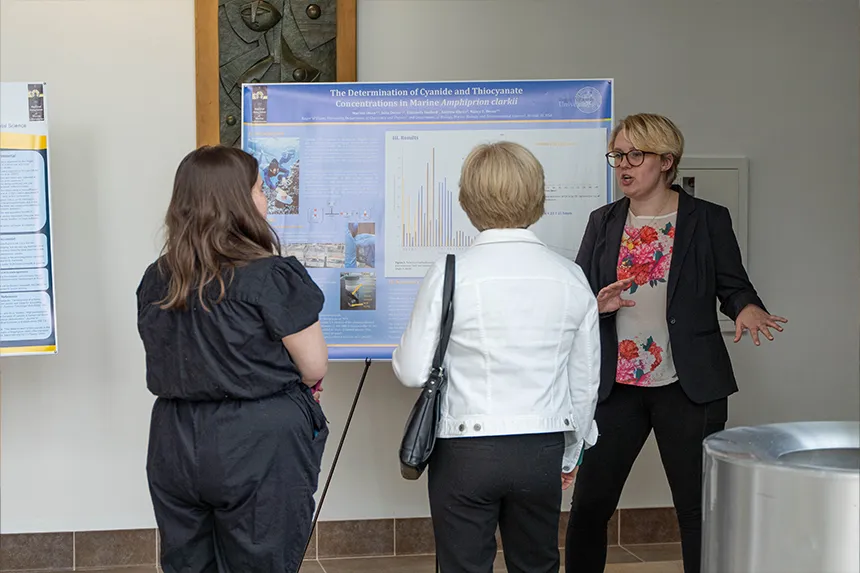 A student presenting during SASH 