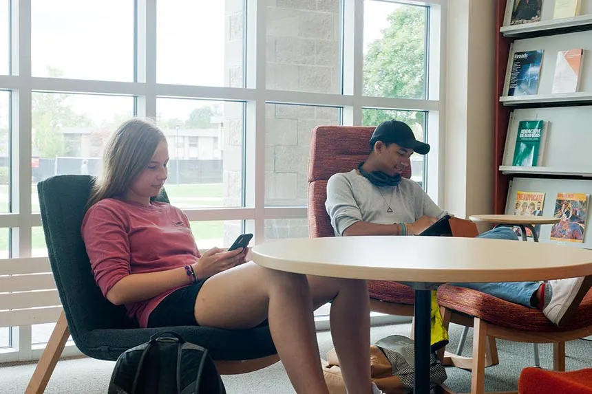 Students studying