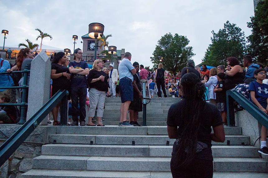 People at the stairs of WaterPlace Park
