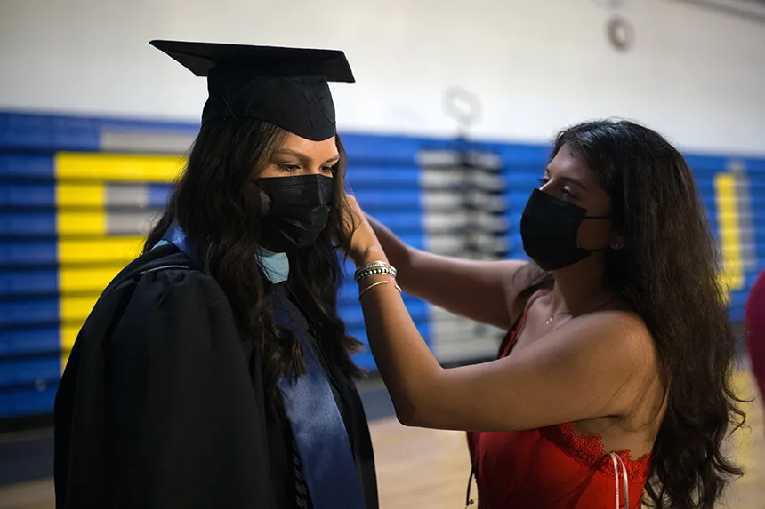 image of RWU grads on Commencement Day 2021