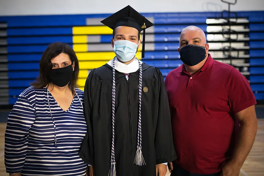 image of RWU grads on Commencement Day 2021