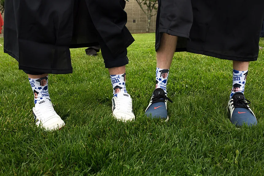 image of RWU grads on Commencement Day 2021